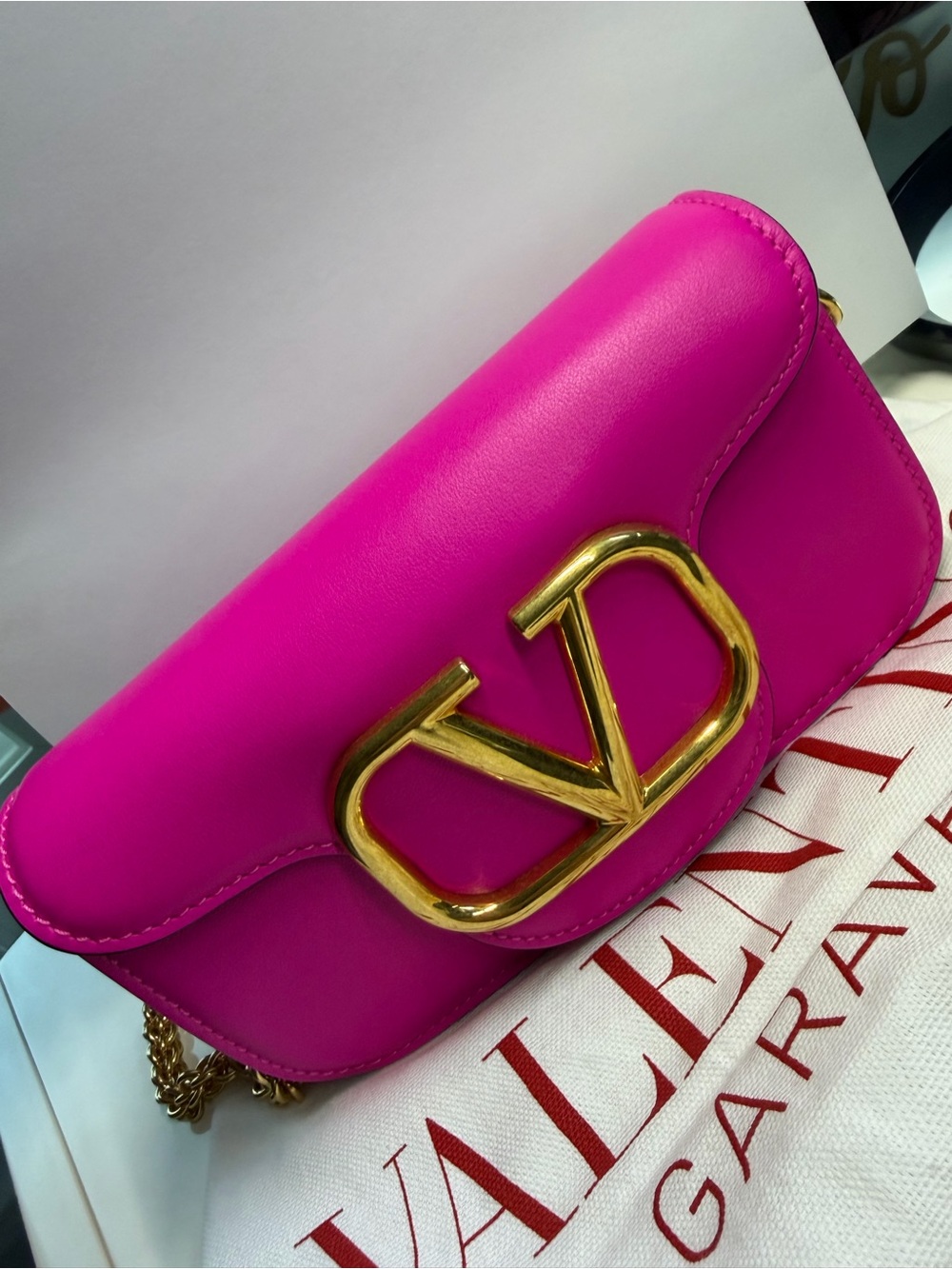 Valentino Garavani Loco Small Pink VLogo Small Shoulder Bag